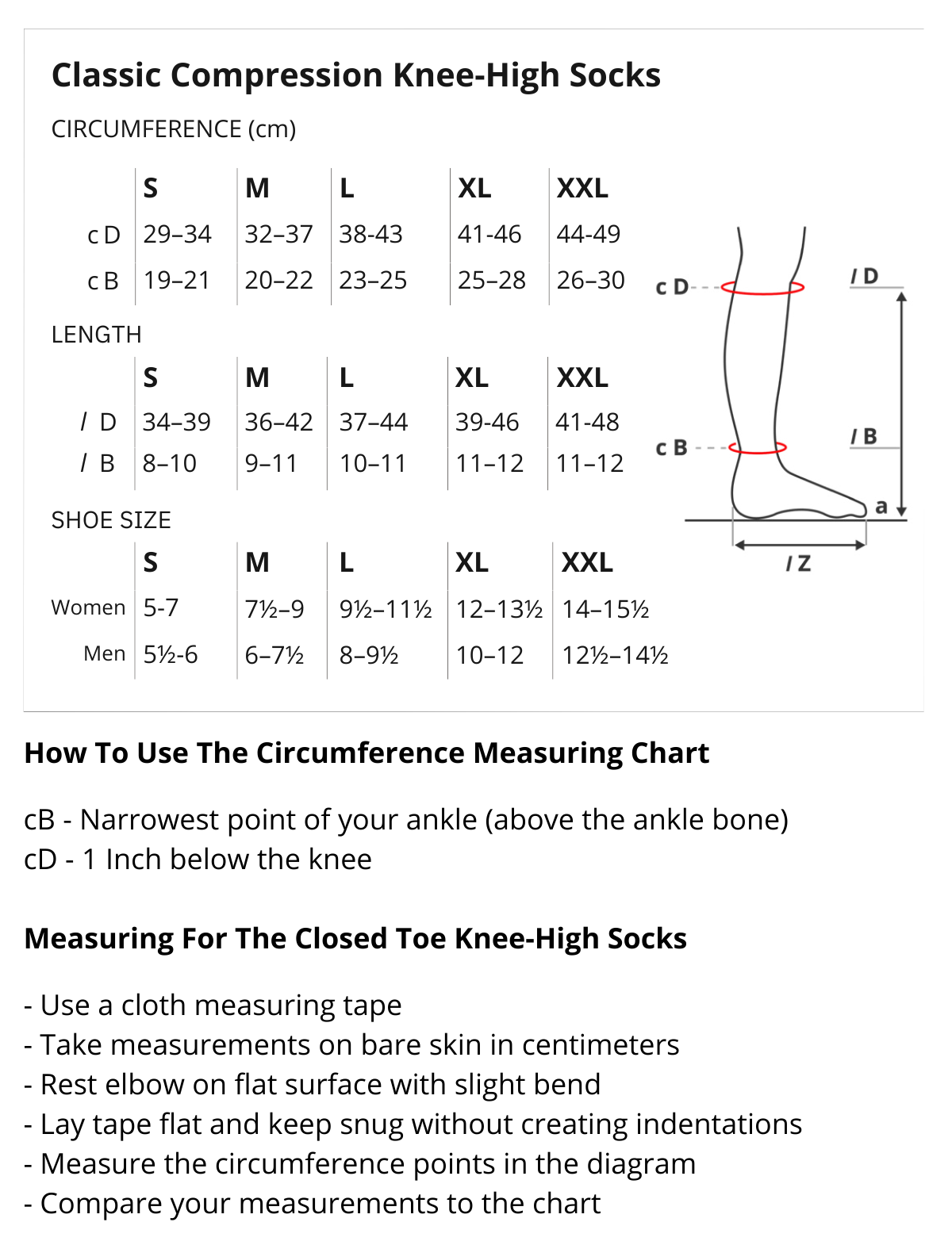 Size chart