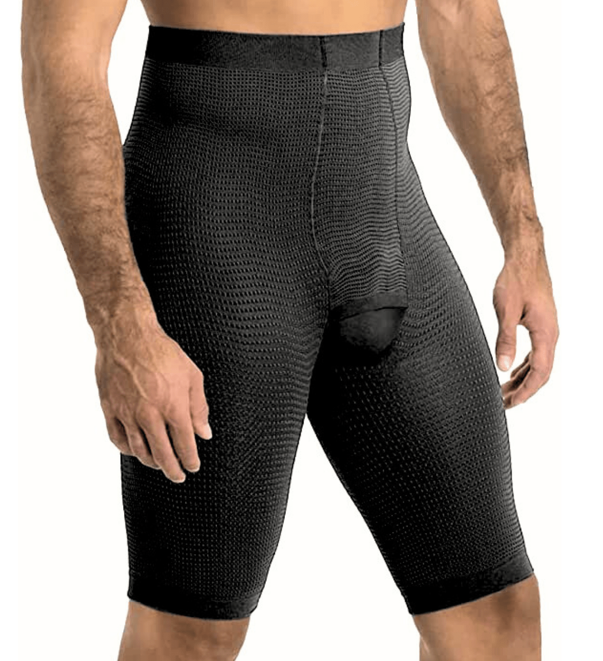 Mens long top compression shorts
